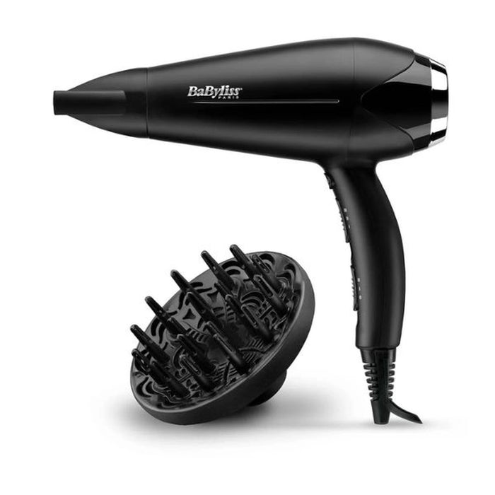 BaByliss Hair Dryer Turbo Smooth 2200 Watts| Adjustable Speed Settings| Multiple Heat Settings For Customized Styling| Ionic Technology Reduces Frizz And Enhances Shine| BABD572DSDE | Black