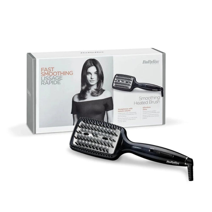 BaByliss Hair Straightening Styling Brush | Black | BABHSB101SDE
