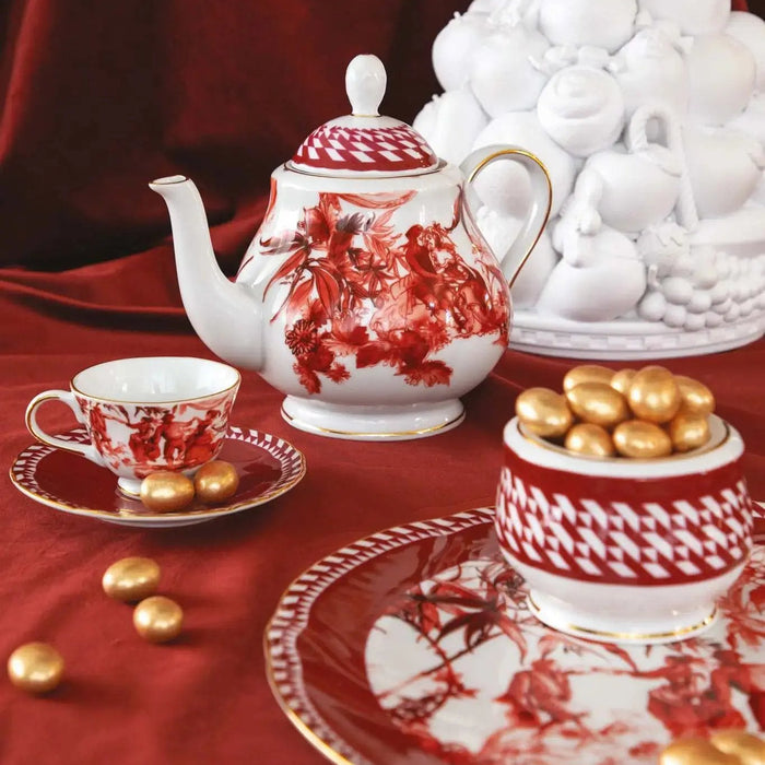 Porcelain Tea Set for 6 Le Rouge