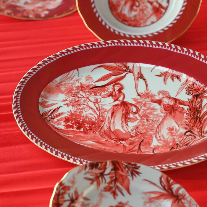 Set of 4 Dessert Plate Le Rouge
