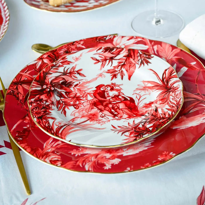 Set of 4 Dessert Plate Le Rouge