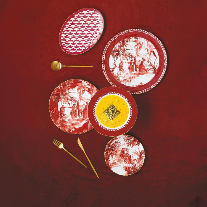 Set of 4 Dessert Plate Le Rouge