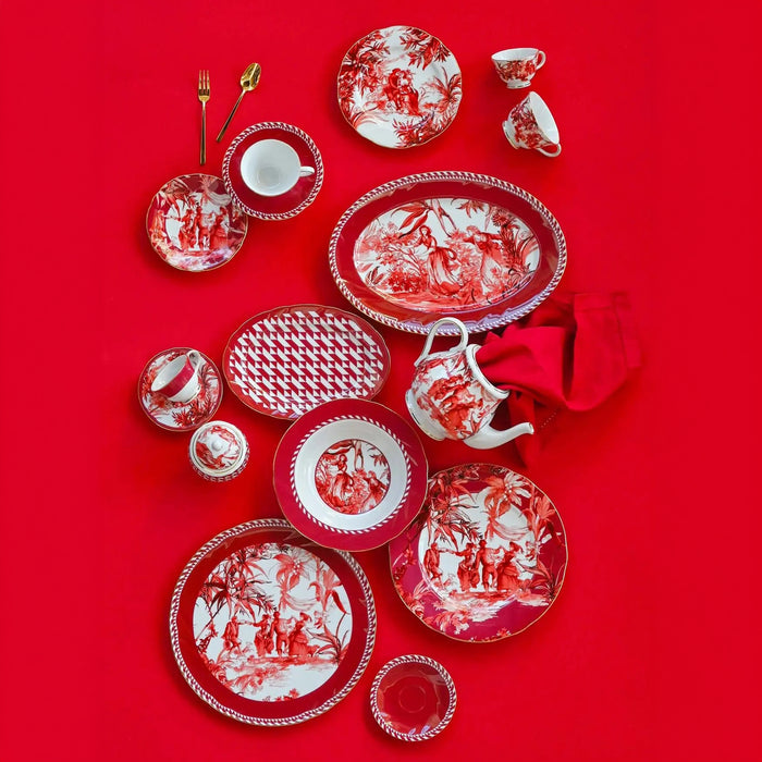 Set of 4 Dessert Plate Le Rouge