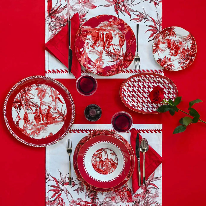 Set of 4 Dessert Plate Le Rouge