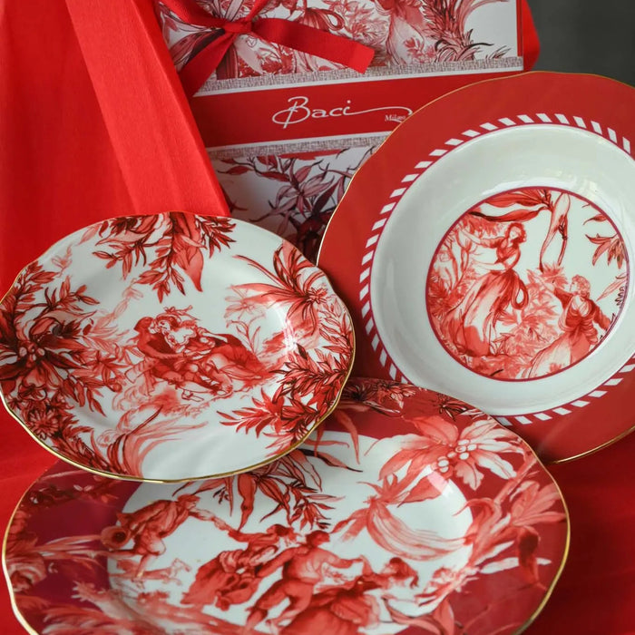 Set of 4 Dessert Plate Le Rouge