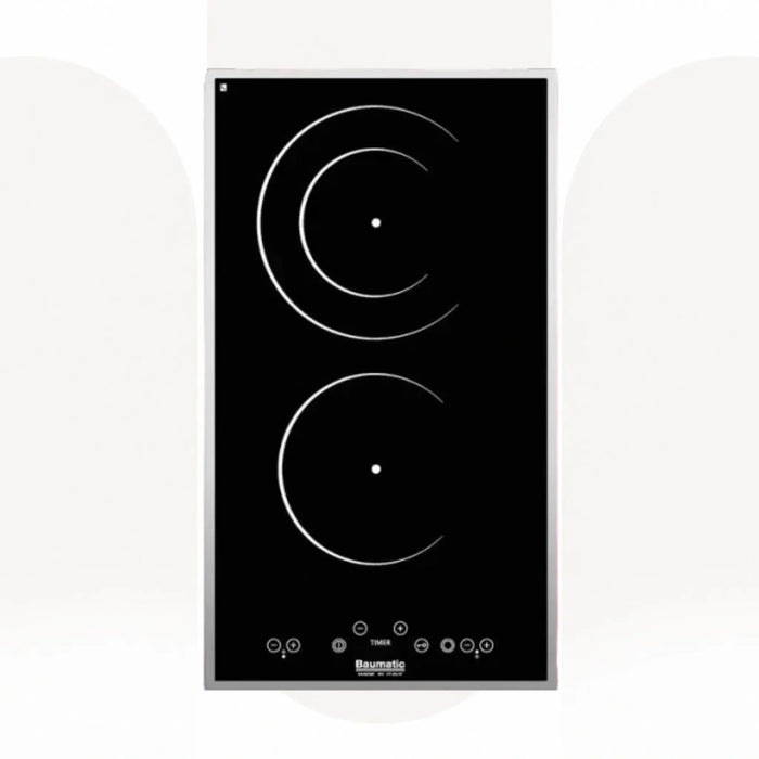 Baumatic BMEH32EE | 30cm Built-In 2 Zone Ceramic Hob | Touch Controls | Made In Italy