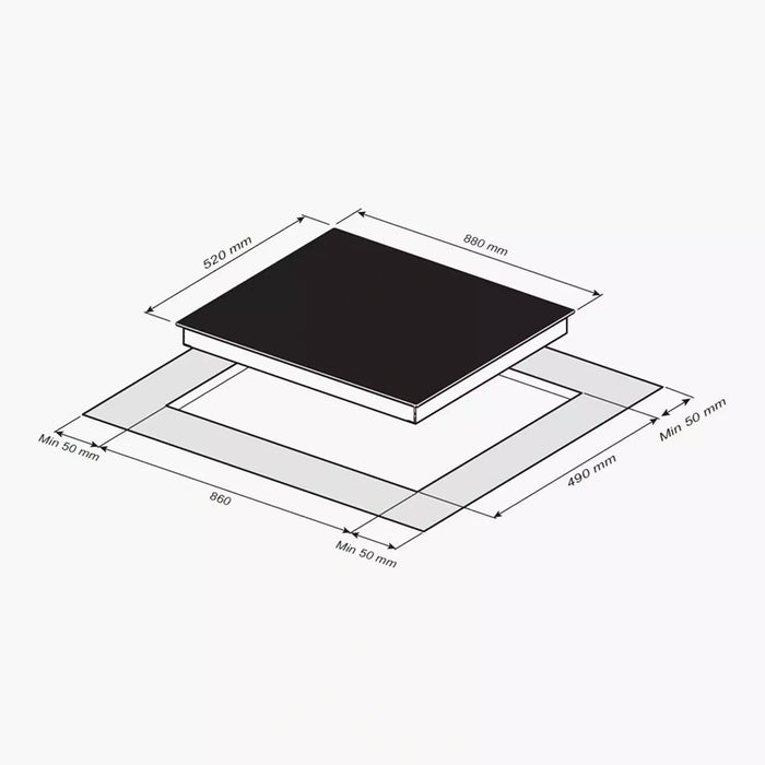 Bertazzoni P904CERMODNE | 90 CM Built In Glass Ceramic Hob