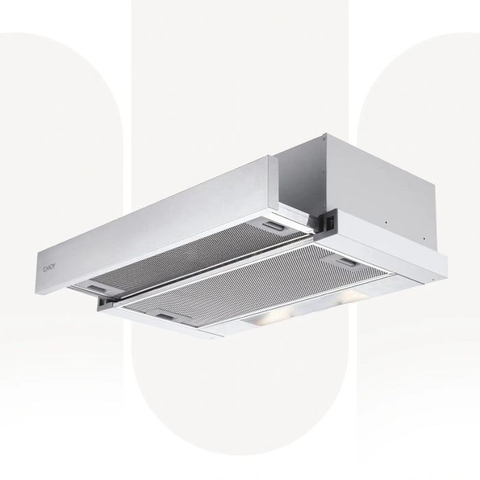 Candy CBT625/3XX, 60 CM Built In Telescopic Cooker Hood | Wall Mounted Kitchen Chimney | White