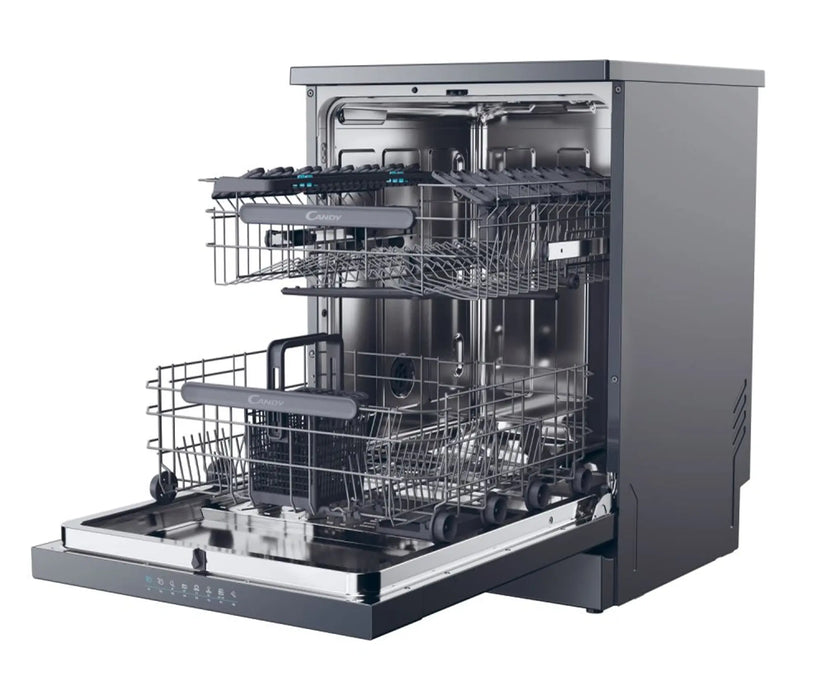 Candy CF5C6F0A-19 | Freestanding Dishwasher |15 Place Settings | Wi-Fi & Bluetooth, Auto Door Open | Anthracite Finish