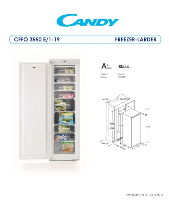 Candy CFFO3550E/1-19 | Built In 228L Upright Freezer