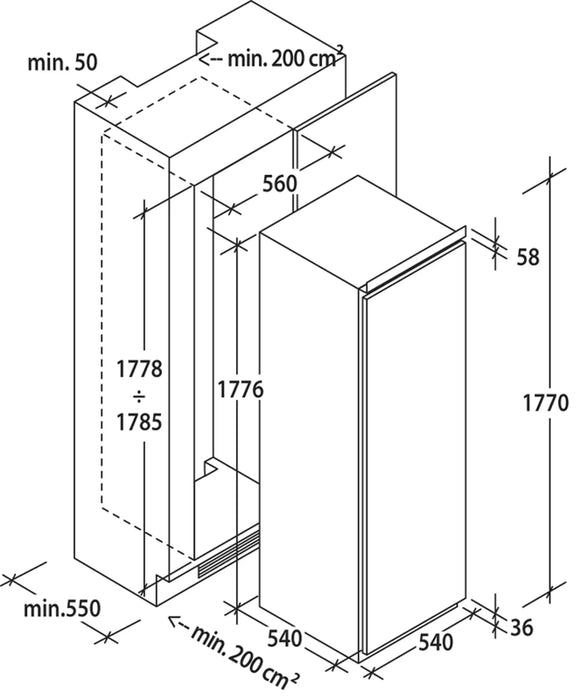 Candy CFFO3550E/1-19 | Built In 228L Upright Freezer