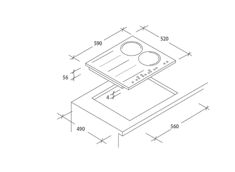 Candy CFIB636DVWIFI | 60 CM Built-In Induction Hob | 4 Zones, Touch Control, Smart-Fi Enabled | Made In China