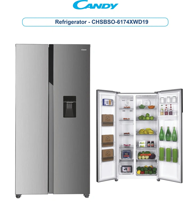 Candy CHSBSO6174XWD19 | Side-by-Side No Frost Refrigerator 518L | A++ Energy Efficient Freestanding Fridge Freezer