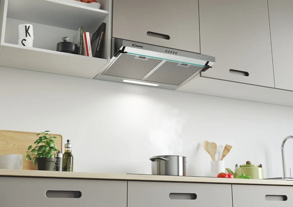 Candy CSD6MXGG | 60 CM Built In Cooker Hood | Stainless Steel | 3 Speed Extraction with LED Lights