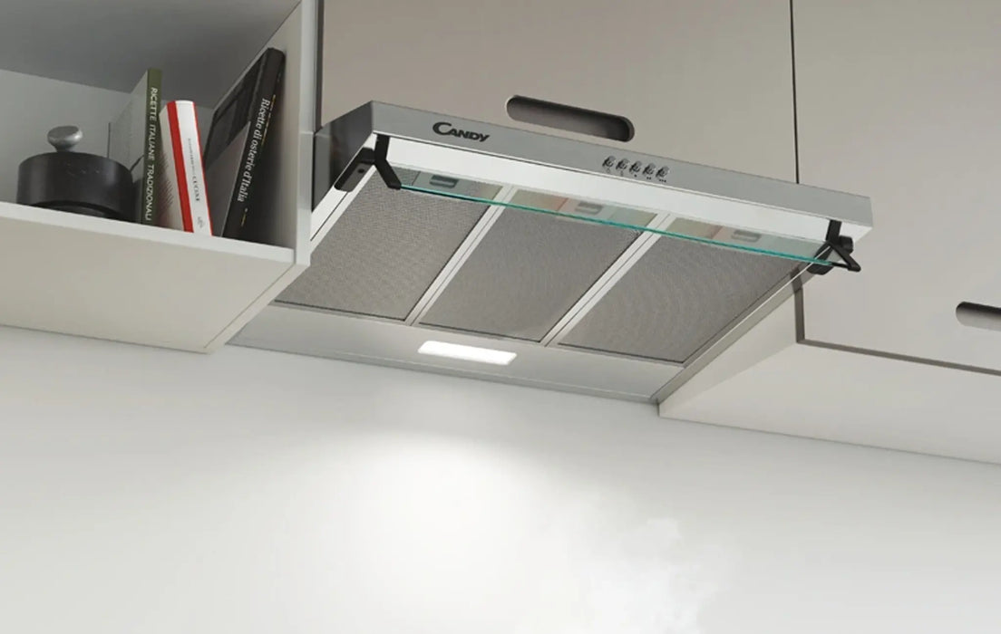 Candy CSD9MXGG | 90 CM Built In Cooker Hood | Stainless Steel, 3 Speed Mechanical Control