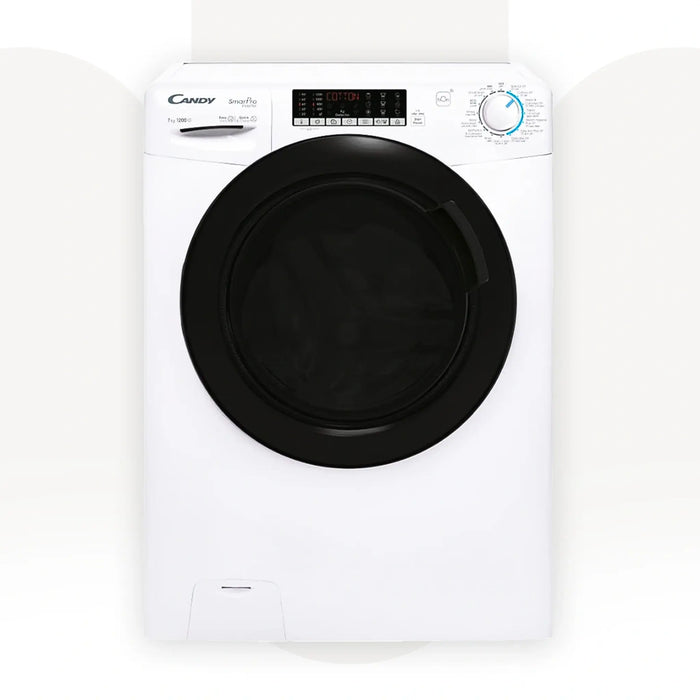 Candy CSO276TWMB-19 | Smart Pro 7KG Front Load Washing Machine | 1200 RPM, Steam Function | Wi-Fi, A+++ Energy | White