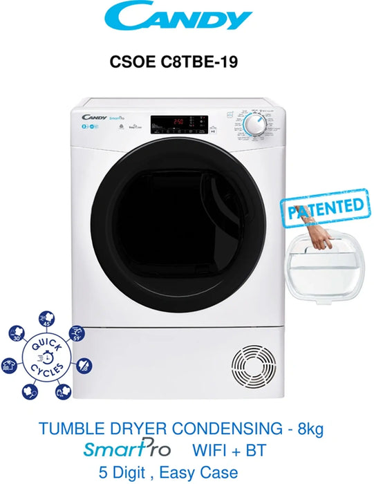 Candy CSOEC8TBE-19 | 8KG Tumble Dryer UAE | WiFi Condenser Dryer | Made In Turkey