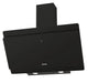 A modern black Candy range hood with a sleek, angled front panel, a vertical chimney, and integrated under-cabinet lighting, shown against a plain white background.