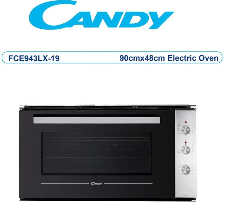 Candy FCE943LX-19 | 90CM Built-In Electric Multifunction Oven 83L | 9 Functions, A Rated | Made in Italy