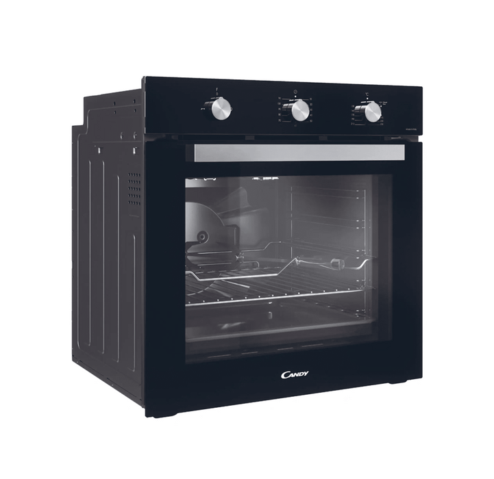 Candy FCG663N-19 | 60CM Built-In Gas Oven 71L | 4 Functions, Turnspit, Black Glass Panel | UAE