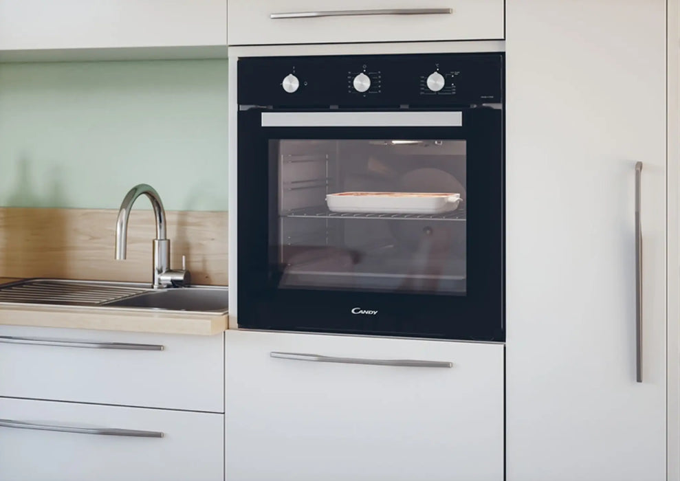 Candy FCG663N-19 | 60CM Built-In Gas Oven 71L | 4 Functions, Turnspit, Black Glass Panel | UAE