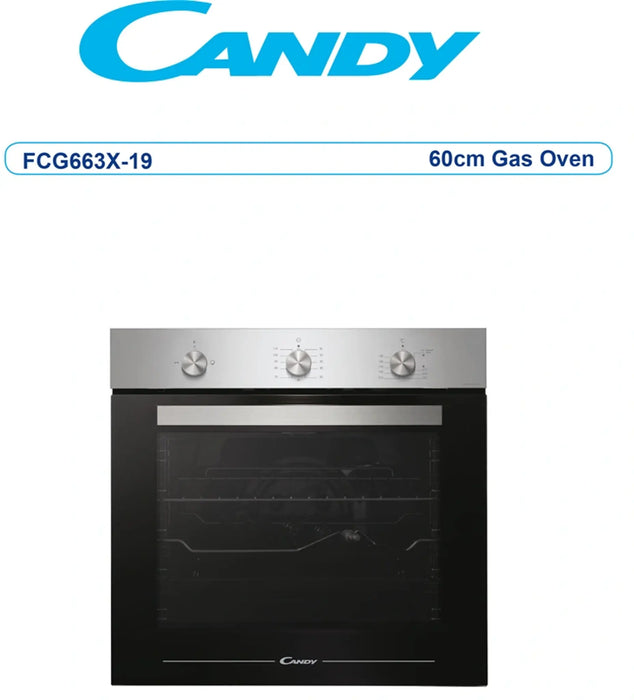 FCG663X-19 84L Built-In Gas Oven with Rotisserie | Stainless Steel Finish