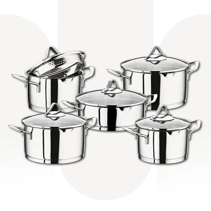 OMS 1057 | 10 Pcs Cookware Set | Stainless Steel