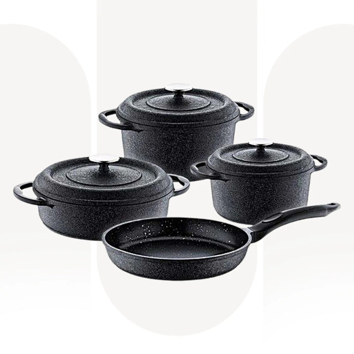 OMS 3050 | 7 Pcs Granitec Non-Stick Cookware Set | Black