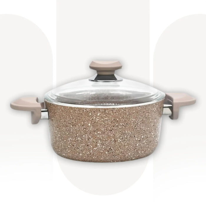 OMS 3110 | 20 CM Granite Non Stick Casserole | Brown