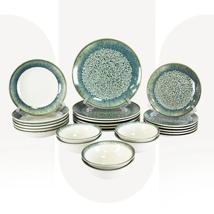 OZO 2504 | 24 Pcs Porcelain Dinner Set | Set for 6 Persons | Plates & Bowls