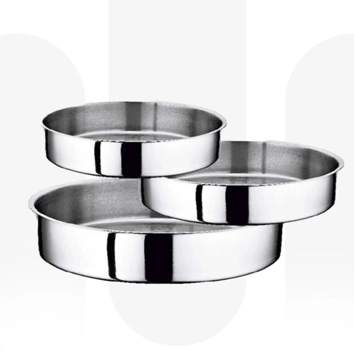 OZO 4006 | 3 Pcs Stainless Steel | Serving & Baking Tray Set | Durable Kitchen Trays for Cooking, Serving & Baking | 28, 32 & 36 CM