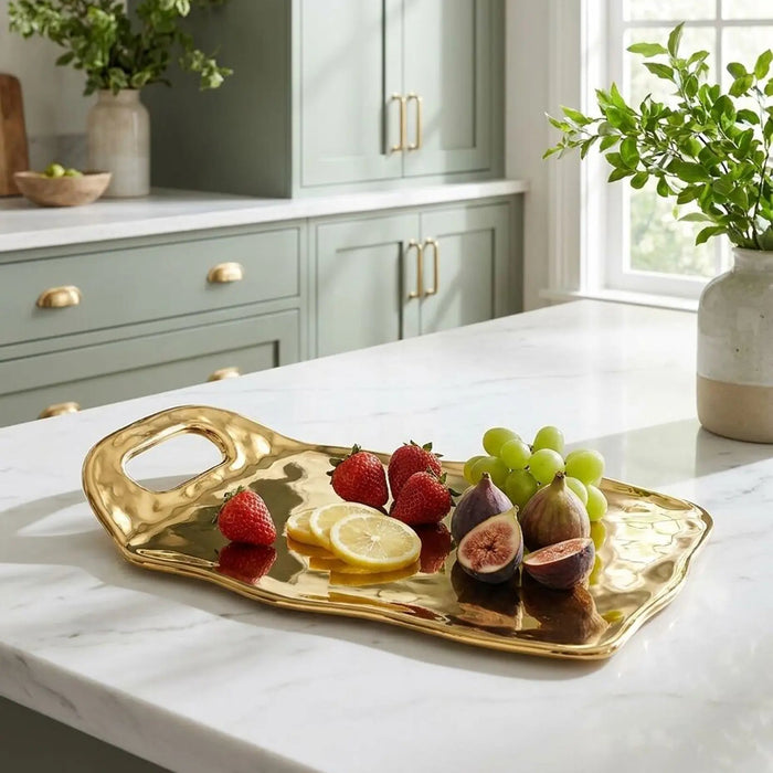 Moonlight Gold Tray with Handle