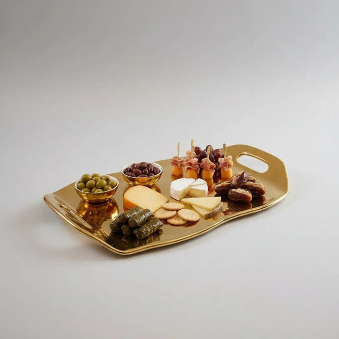 Moonlight Gold Tray with Handles