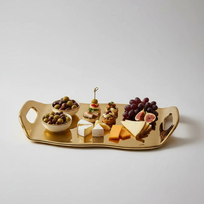 Moonlight Gold Tray with Handles