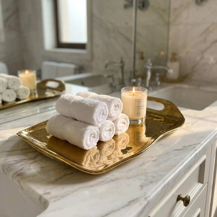 Moonlight Gold Tray with Handles