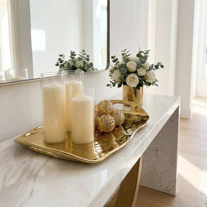 Moonlight Gold Tray with Handles