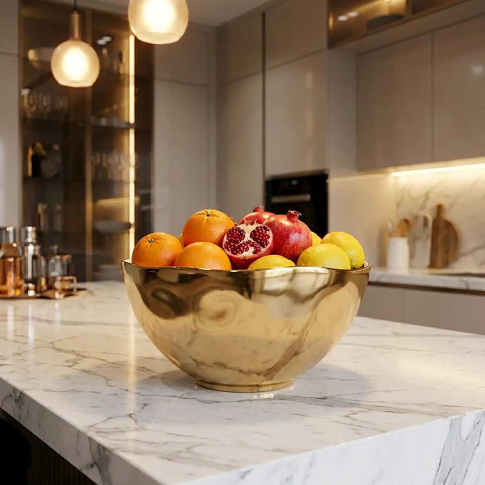 Moonlight White and Gold Extra Large Bowl