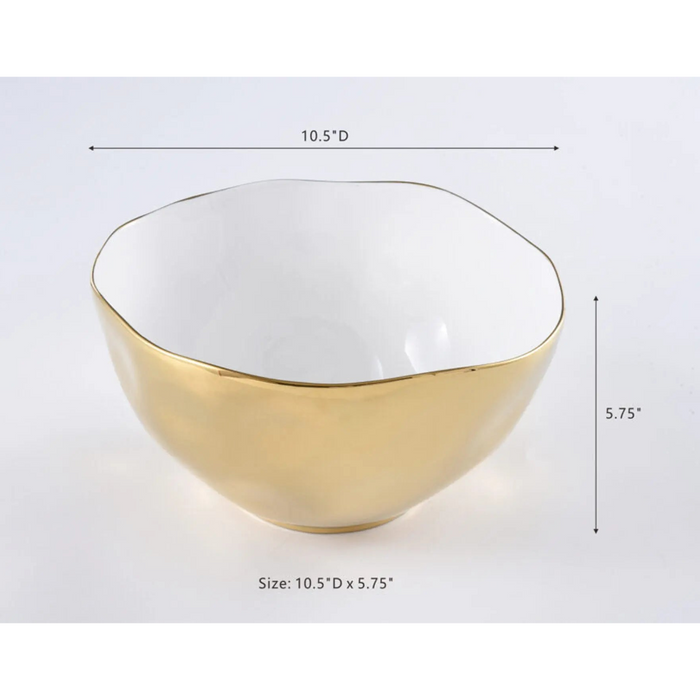 Moonlight White and Gold Extra Large Bowl