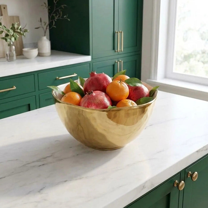 Moonlight White and Gold Large Bowl