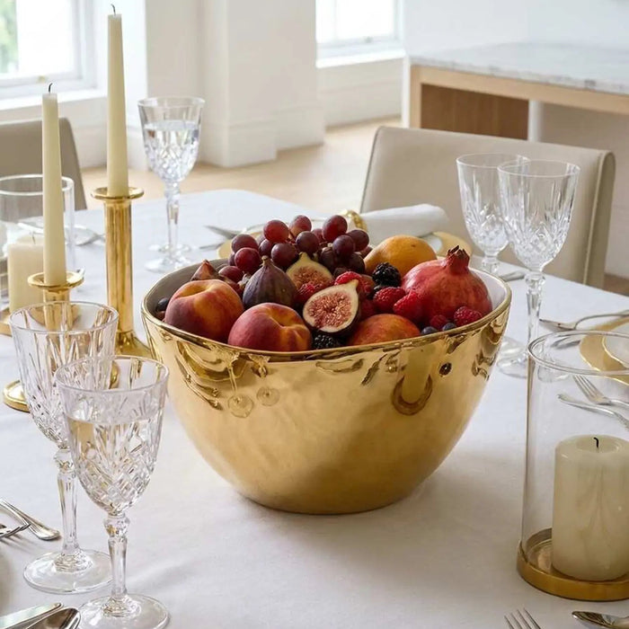 Moonlight White and Gold Medium Bowl
