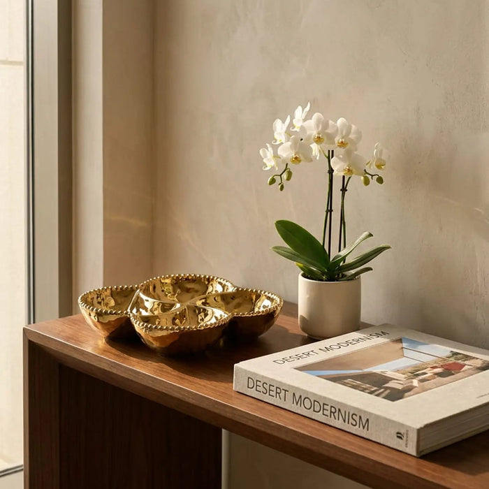 Eva Gold Beaded Four Sectional Bowl