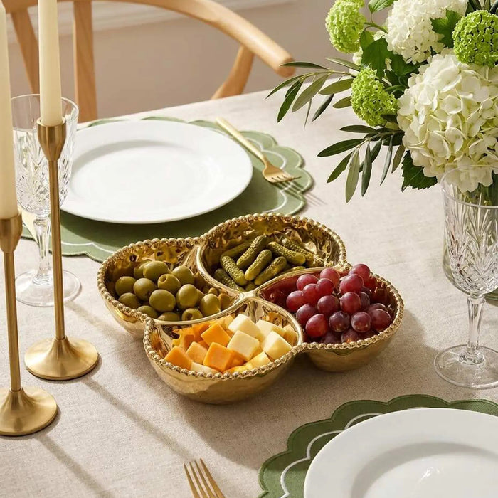 Eva Gold Beaded Four Sectional Bowl