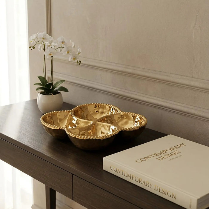 Eva Gold Beaded Four Sectional Bowl