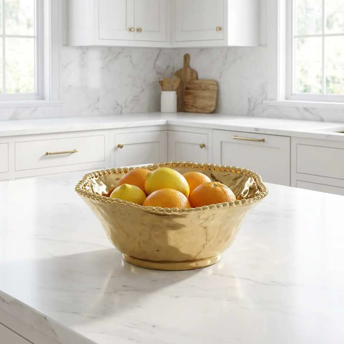 Eva Gold Beaded Medium Bowl