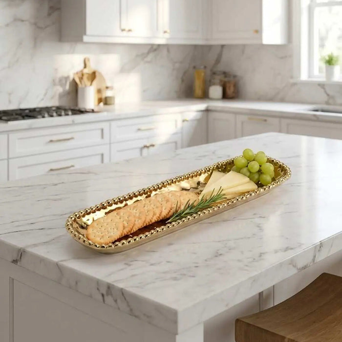 Eva Gold Beaded Tray