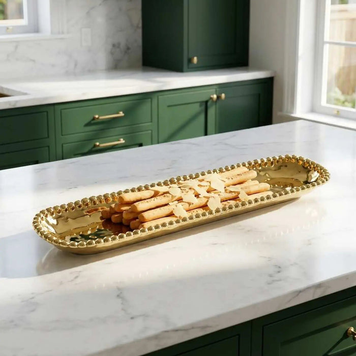 Eva Gold Beaded Tray