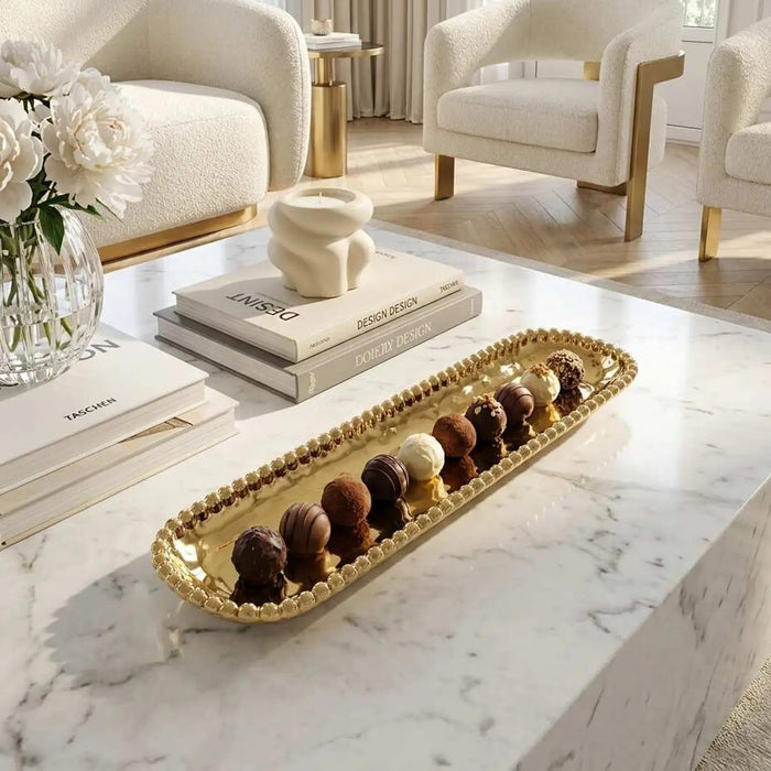 Eva Gold Beaded Tray