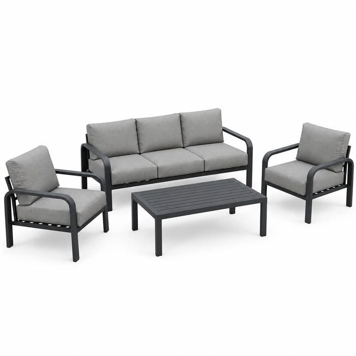 Charcoal Grey 4-Piece Outdoor Sofa Set