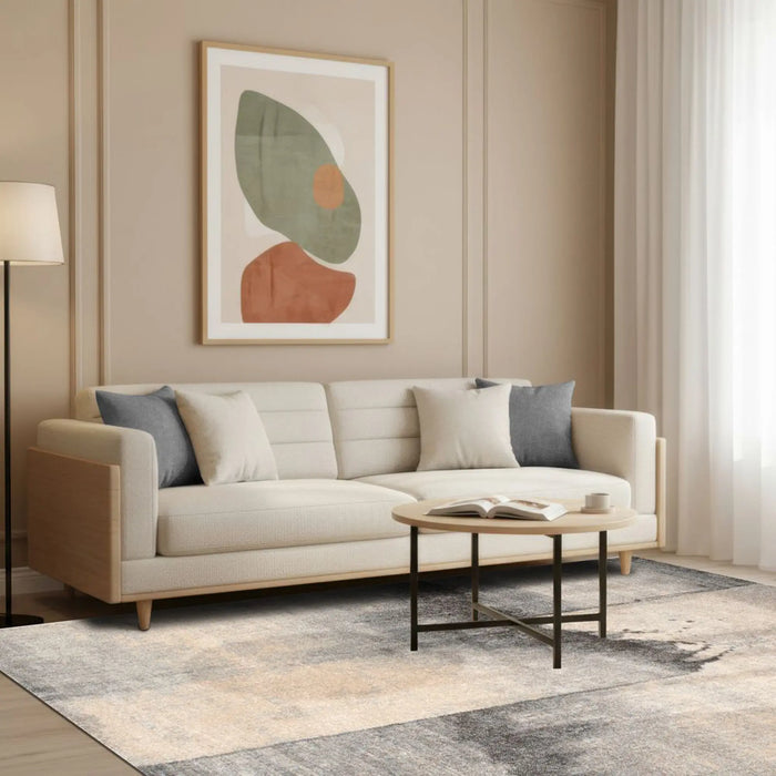 Sahara Modern Abstracts Rug | Washable Modern Rugs Style | Polypropylene + Polyester Area Rug Floor Covering | Indoor Carpet For Living Room Dining Bedroom 200X300cm-Brown-231200400576