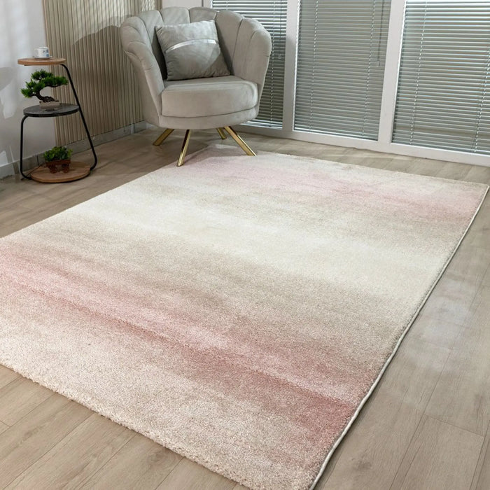 Sahara Modern Abstracts Rug | Washable Modern Rugs Style | Polypropylene + Polyester Area Rug Floor Covering | Indoor Carpet For Living Room Dining Bedroom 200X300cm-Pink